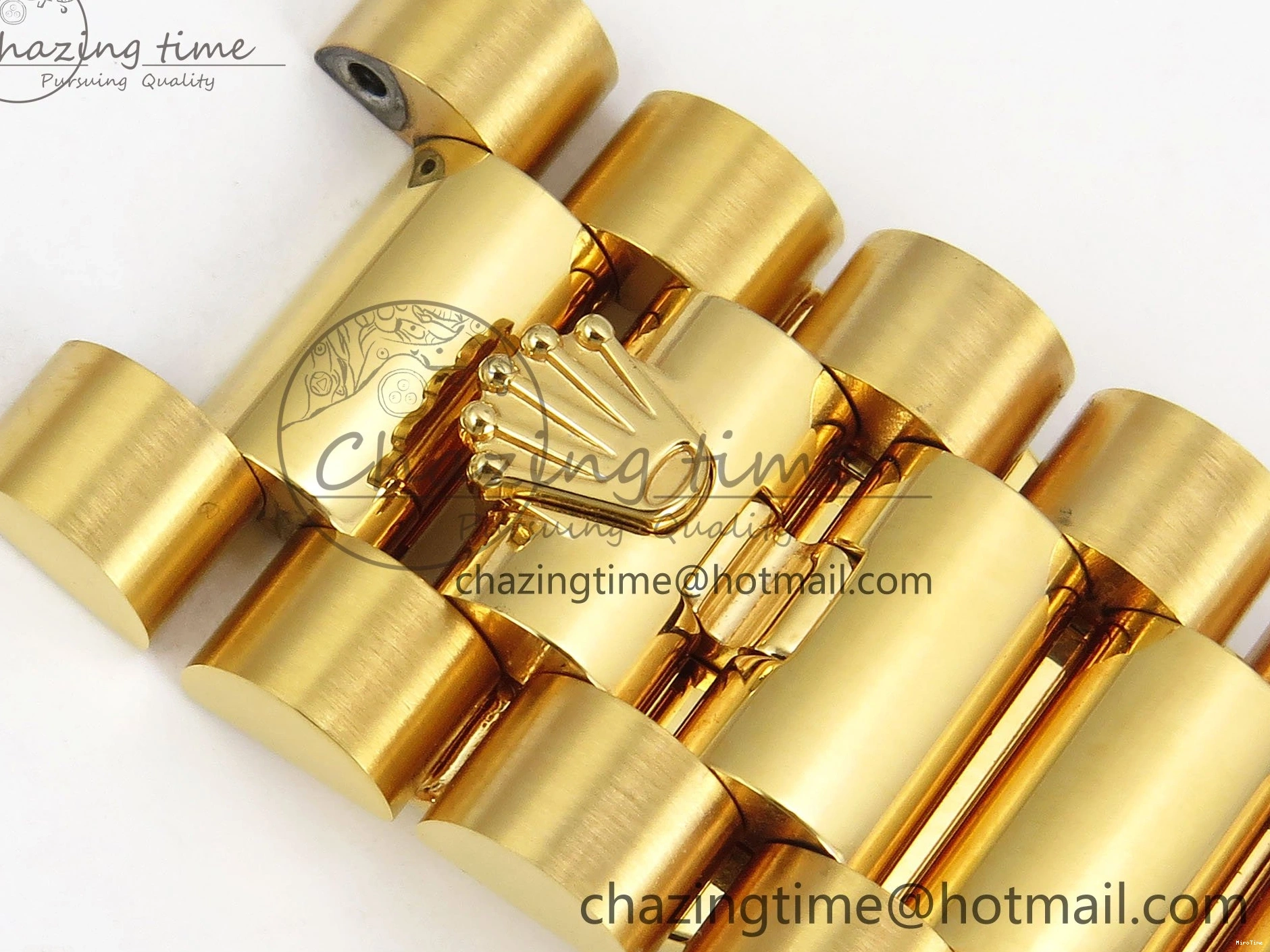 MiroTime 0105 WrinkleFree DayDate 40 228238 ARF 904L Steel YG Crystal Diamonds Bezel on President Bracelet VR 1550